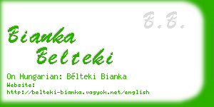 bianka belteki business card